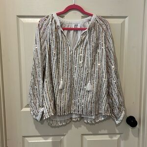 Jade Johnny was striped sequin blouse, large